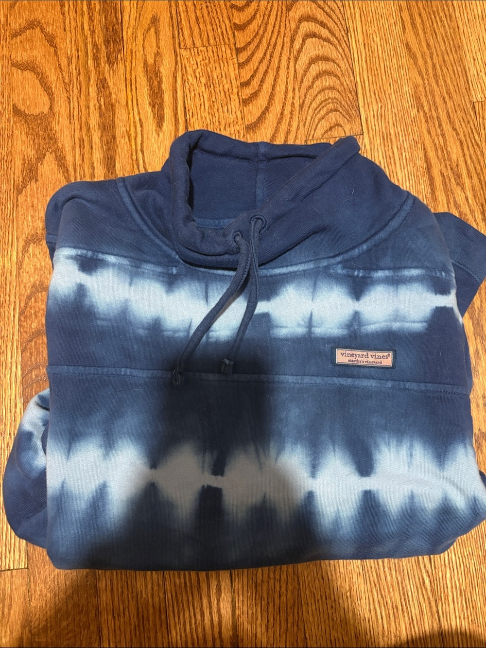 Vineyard Vines Navy and Light Blue Tie-Dye Pullover Hoodie